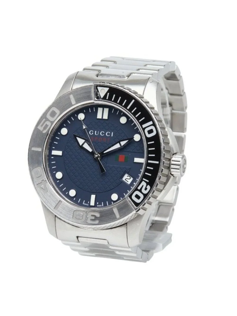 Gucci Timeless Sports Watch Navy Silver Stainless Steel